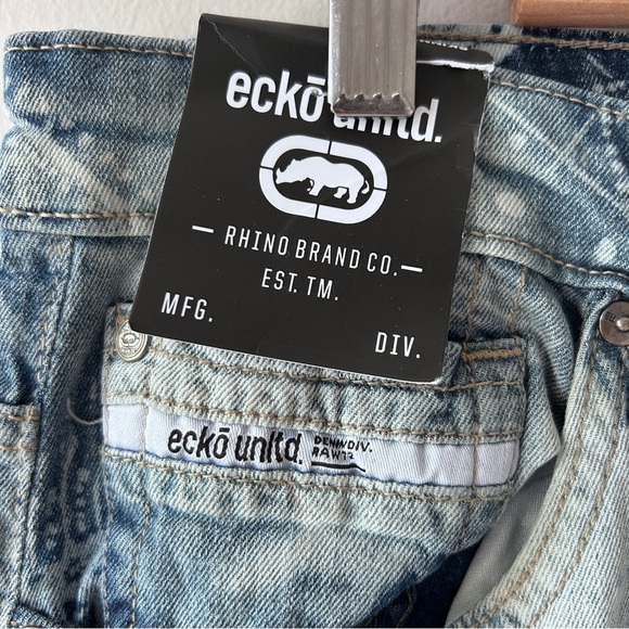 Ecko Unlimited Denim Jeans Men's Size 36 Vintage Wash Retro Y2k streetwear - Picture 4 of 10